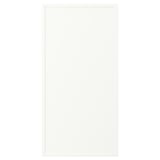 ASPUDDEN desk, white. Rectangular, minimalist design, made with particleboard, fibreboard, plastic edging, plastic foil.