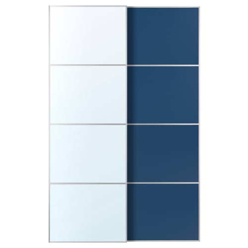 AULI sliding doors: mirrored & dual finish panels, sleek design for space-saving, safety film, soft-close.