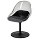 BALTSAR chair, black w/ clear seat shell, curved design, comfy seat, swivel base.