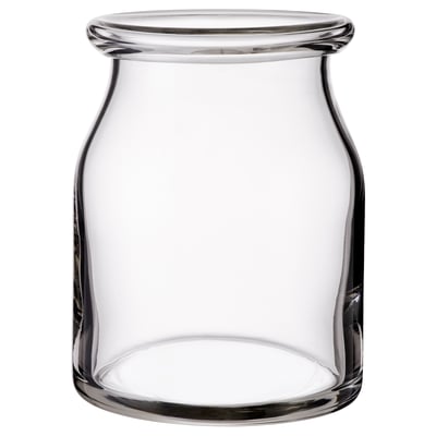 BEGÄRLIG clear glass vase, handcrafted, rounded design.