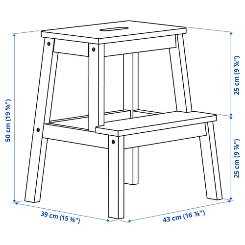 Illustration with measurements for the product: BEKVÄM.