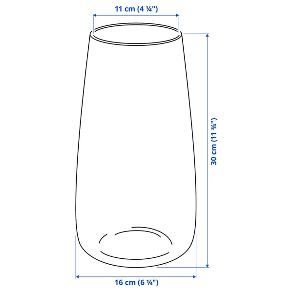 Illustration with measurements for the product: BERÄKNA.