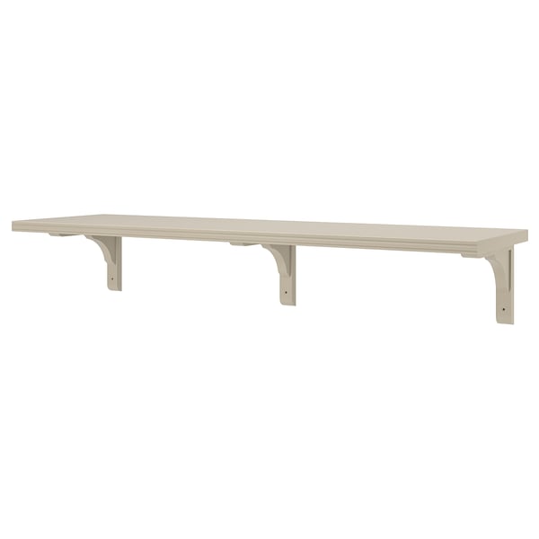 A BERGSHULT wall shelf, white, rectangular with beveled and smooth edges.
