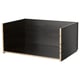 Black BESTÅ drawer unit, rectangular shape, wooden sides and bottom, minimalist design.