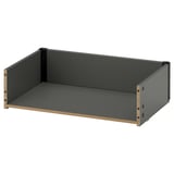 Dark grey BESTÅ drawer, rectangular shape, wooden sides, flat surface.