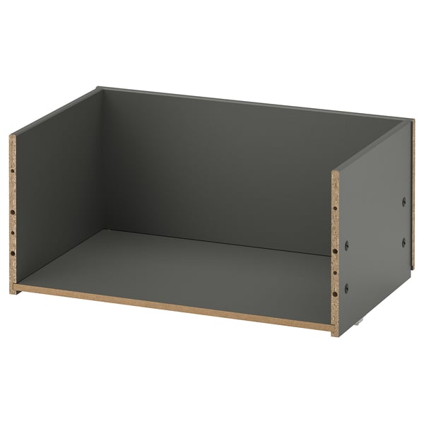 Black BESTÅ drawer, rectangular shape with wooden sides.