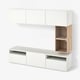BESTÅ / EKET TV bench, white/Lappviken white, 180x42x166 cm