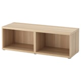 BESTÅ light brown wooden shelf, minimalist, rectangular design.