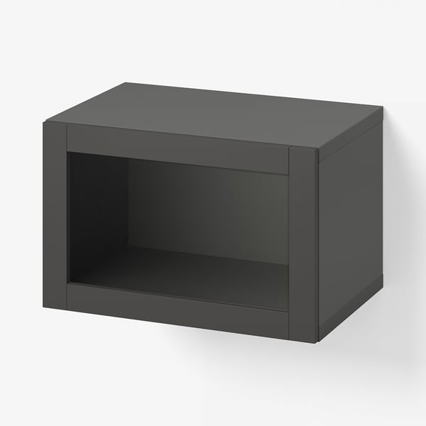 BESTÅ Shelf unit with door, dark grey/Sindvik dark grey, 60x42x38 cm