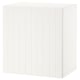 White BESTÅ storage unit, modern design with vertical grooves.
