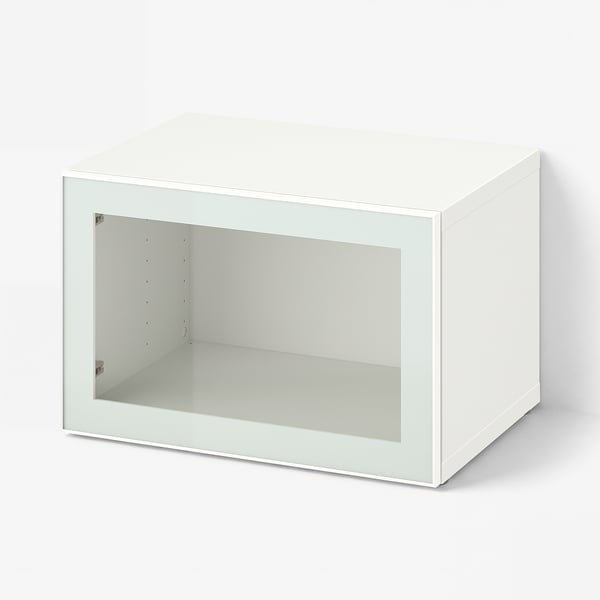 BESTÅ Shelf unit with glass door, white Glassvik/white/light green clear glass, 60x42x38 cm