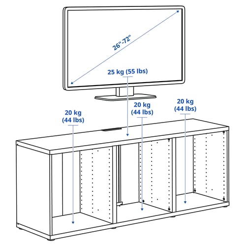 Illustration with measurements for the product: BESTÅ.