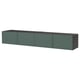 BESTÅ TV bench with doors, black-brown/Krukmakare dark grey-green, 240x42x38 cm