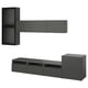 Dark gray BESTÅ tv unit with wall-mounted cabinets, offering modern and functional storage.