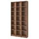 BILLY bookcase, wide and tall, multiple shelves for storage, made of wood in brown, simple and classic design.