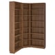 BILLY corner bookcase: brown, wooden, u-shape design for efficient storage.