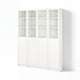 BILLY / OXBERG Bookcase comb w panel/glass doors, white, 160x202 cm