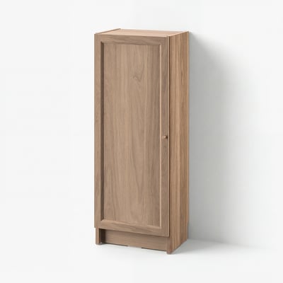 BILLY / OXBERG Bookcase with door, oak effect, 40x30x106 cm