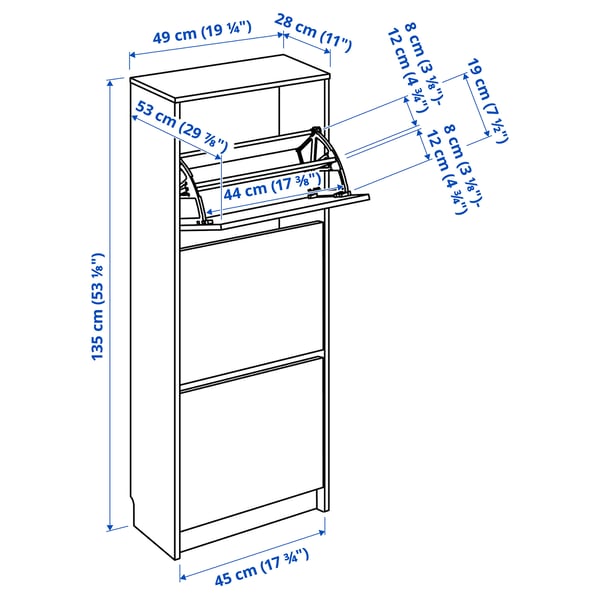 Illustration with measurements for the product: BISSA.