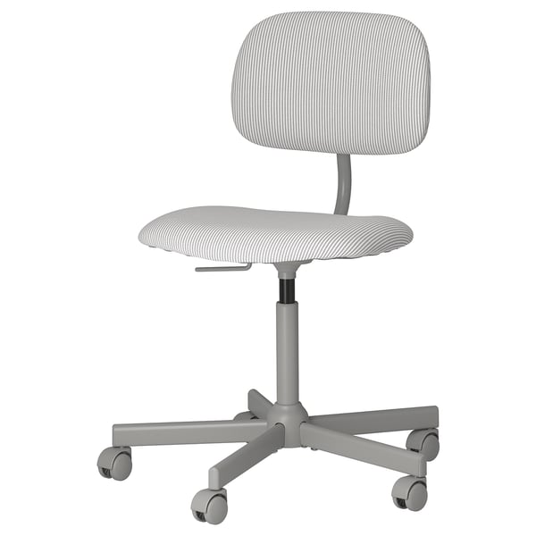 BLECKBERGET office chair in grey with padded seat & back, 5 casters, star base. Modern & ergonomic.