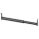 A BOAXEL dark grey clothes rail with a sleek, round metal rod and l-shaped brackets for wall mounting.