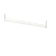 A white BOAXEL adjustable clothes rail, ideal for organising clothes. Its minimalist, rectangular with rounded ends, and easy to mount.