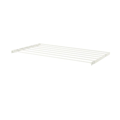 BOAXEL shelf: white, adjustable, perfect for laundry rooms, minimalist design.