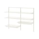 White BOAXEL wall shelf with 4 adjustable shelves for versatile storage. Or white BOAXEL wall shelf, 4 adjustable metal shelves for storage.