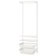 BOAXEL white wall storage, 3 shelves + 2 baskets, metal & wood, vertical design.