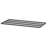 BOAXEL dark grey metal grid shelf, modular storage solution.