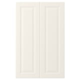 Off-white BODBYN cabinet door with bevelled panels, classic design.