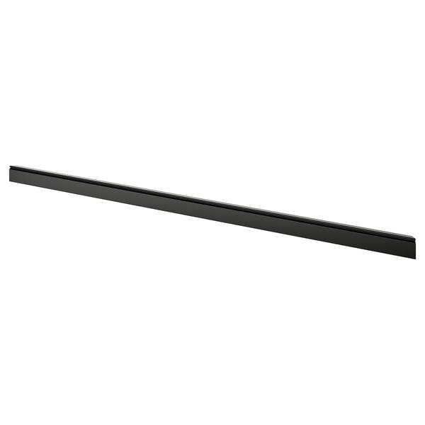 BODBYN black fibreboard kitchen plinth, sleek rectangular design.
