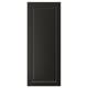 Black BODBYN cabinet door, rectangular with bevelled panel, smooth lacquered finish.