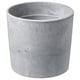 Grey concrete planter - round, speckled, frost-resistant.