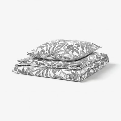 BROKDRACENA Duvet cover and pillowcase, white/black, 150x200/50x60 cm