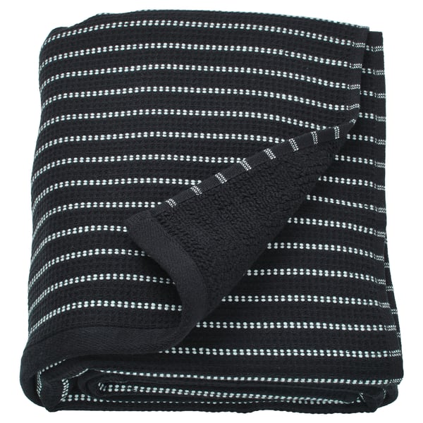 BROKGINST Bath sheet, black, 100x150 cm