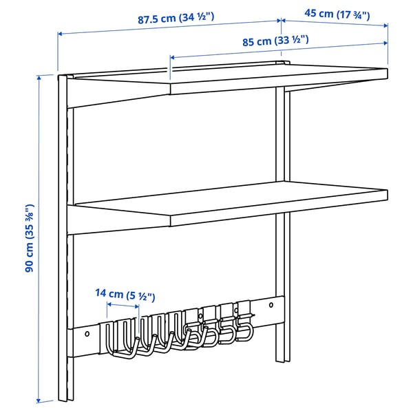 Illustration with measurements for the product: BROR.