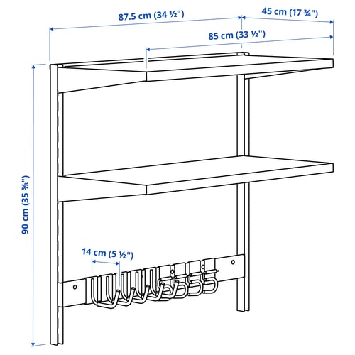 Illustration with measurements for the product: BROR.
