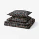 BRUDKRUSBÄR Duvet cover and 2 pillowcases, black multicolour/floral pattern, 240x220/50x60 cm