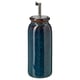 BRUGDHAJ teal stoneware oil dispenser with stainless steel lid, cylindrical shape, and glaze finish.