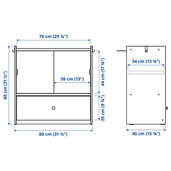Illustration with measurements for the product: BRUKSVARA.