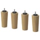 Four BRYNILEN wooden legs with screws, natural colour, cylindrical shape, simple design.