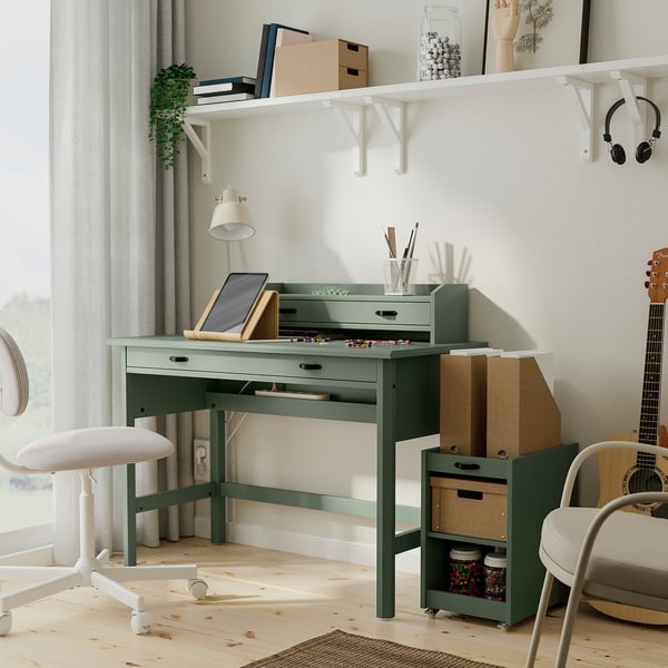 BRYTNING Desk, green, 110x53x75 cm