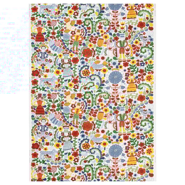 CINTIAKAKTUS recycled cotton fabric, 300cm, nordic folklore design