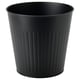 Black galvanised steel planter with vertical ridges, modern design for indoor or outdoor plants.