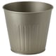Galvanised steel planter on white background.