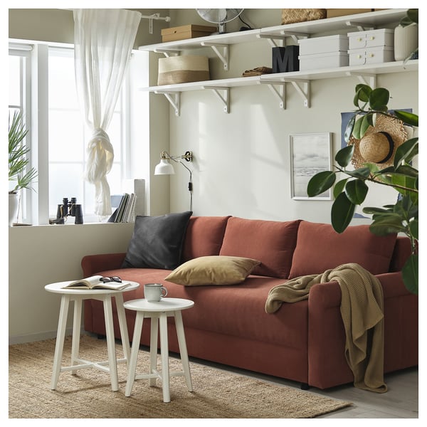DÅNHULT 3-seat sofa-bed, Silkeryd brown-red