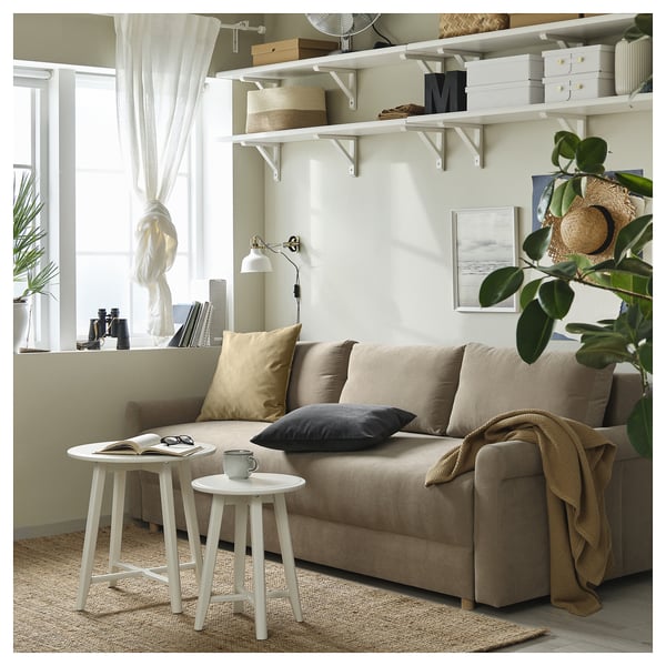 DÅNHULT 3-seat sofa-bed, Silkeryd dark grey-beige