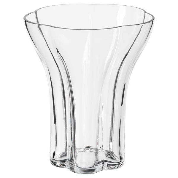 DOFTRIPS Vase, clear glass, 18 cm