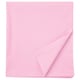 Folded pink DVALA cotton flat sheet, plain, rectangular with hemmed edges.